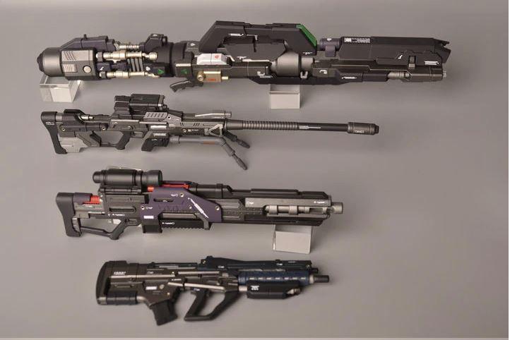 Moto King Unpainted Unassembled Assault weapon set ( LED unit included ) for 1/100 Gundam & 1/6 humanoid model Mobile Suit